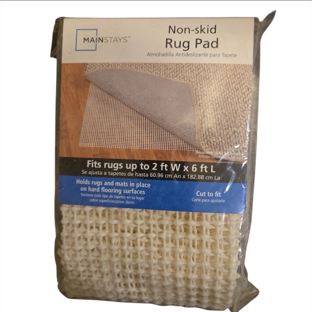 Mainstays Cream Non-Slip Rug PadCut To Fit NWT